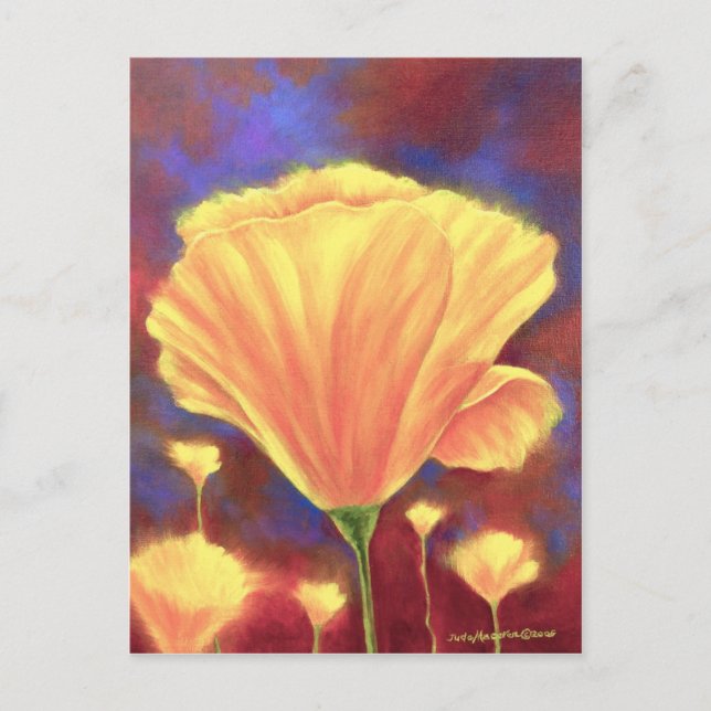 Yellow Poppies Painting Art - Multi Postcard (Front)