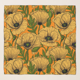 Yellow poppies scarf