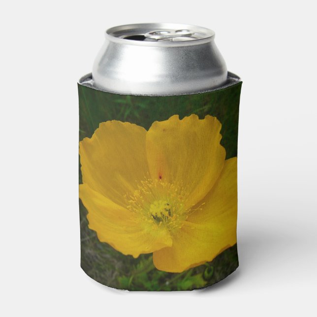 Yellow Poppy Alaskan Wildflower Floral Can Cooler (Can Front)