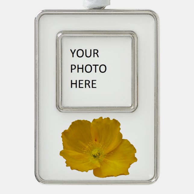 Yellow Poppy Alaskan Wildflower Floral Christmas Ornament (Front)