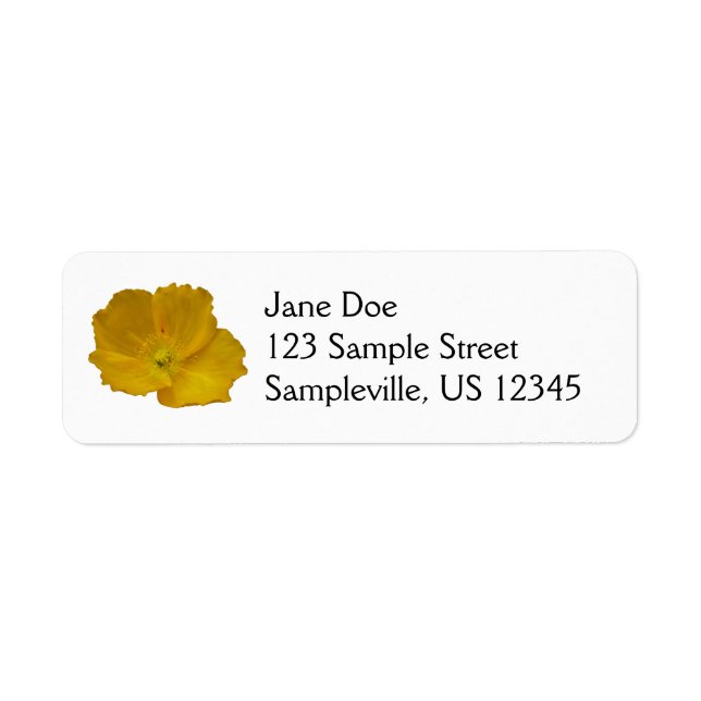 Yellow Poppy Alaskan Wildflower Floral Label (Front)