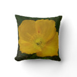 Yellow Poppy Alaskan Wildflower Floral Throw Pillow