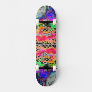Yellow Poppy black and white polkadots Skateboard Deck