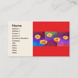 Yellow Poppy Flower Painting - Multi Business Card