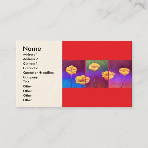 Yellow Poppy Flower Painting - Multi Business Cards