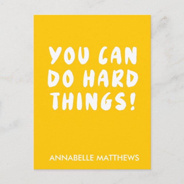 Yellow Positive Inspirational Quote  Postcard (Front)
