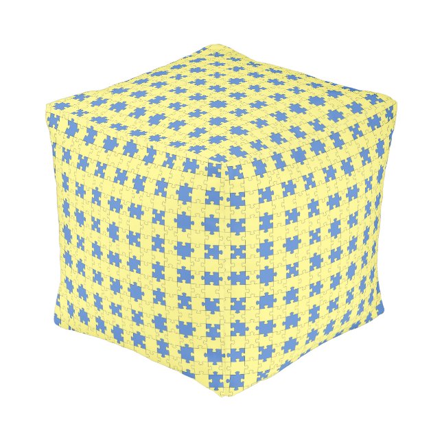 Yellow  pouf (Angled Front)