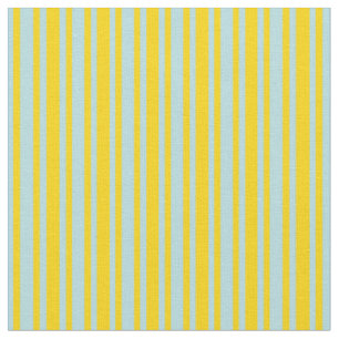 Yellow & Powder Blue Colored Stripes Fabric