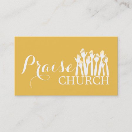 Yellow Praise Church Religion Christian Pastor Business Card