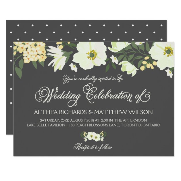 Yellow Pretty Anemones Floral Wedding IV Invitation