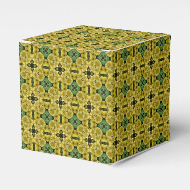 Yellow Primrose Flower Abstract Art   Favor Boxes (Front Side)