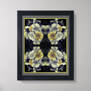 Yellow Primrose Flower Partial Color Nature Art Framed Art