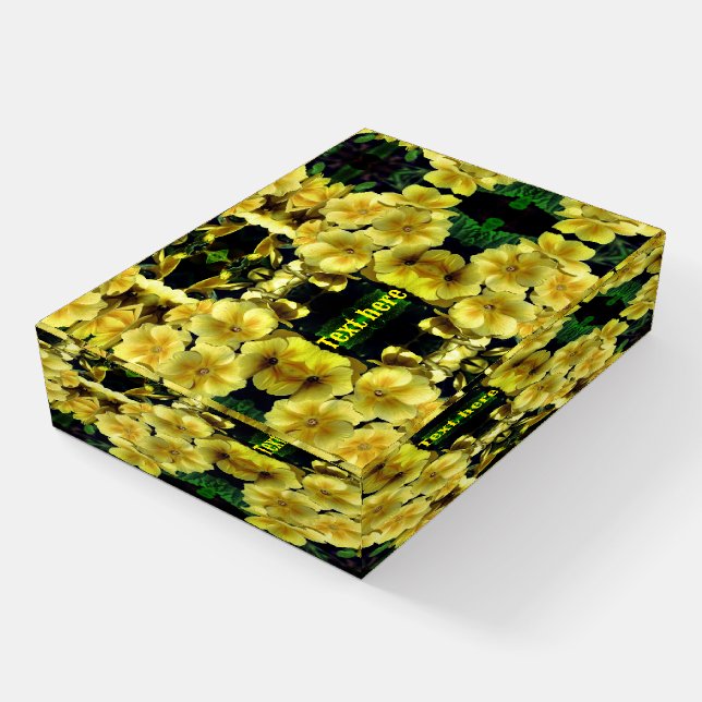 Yellow Primrose Flowers Abstract Personalized  Paperweight (Angled)