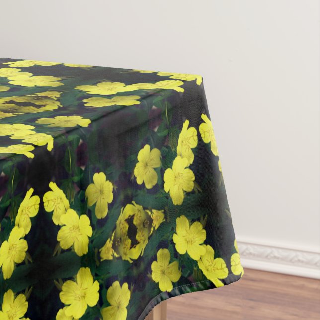 Yellow Primrose Flowers Abstract  Tablecloth (In Situ)