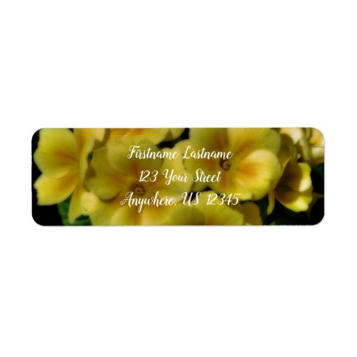Yellow Primrose Flowers Orton Effect Address Label