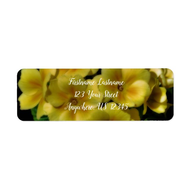 Yellow Primrose Flowers Orton Effect Address Label (Front)
