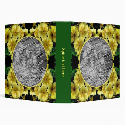 Yellow Primrose Spring Flowers Add Your Own Photo 3 Ring Binder