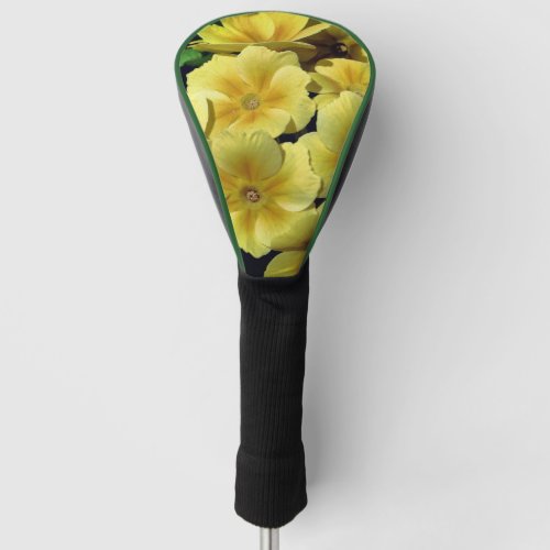 Yellow Primrose Spring Flowers Close Up Golf Head Cover