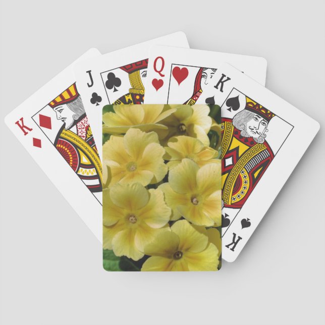 Yellow Primrose Spring Flowers  Poker Cards (Back)