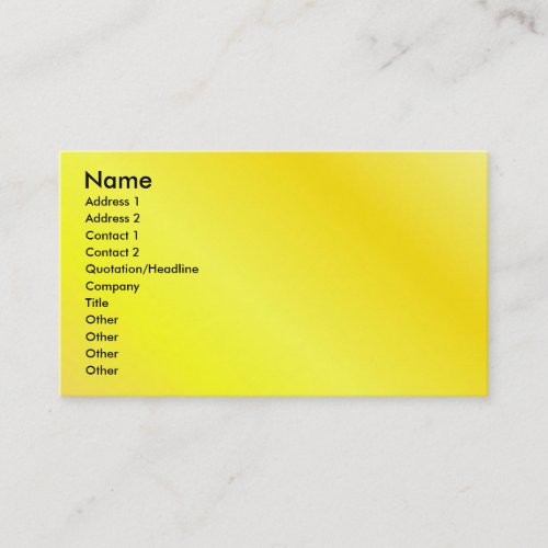 Yellow Profile Card Business Cards
