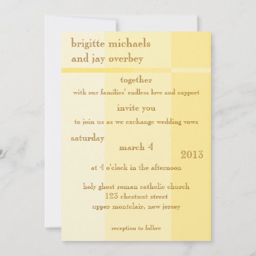 Yellow Progression Modern Wedding Invitation