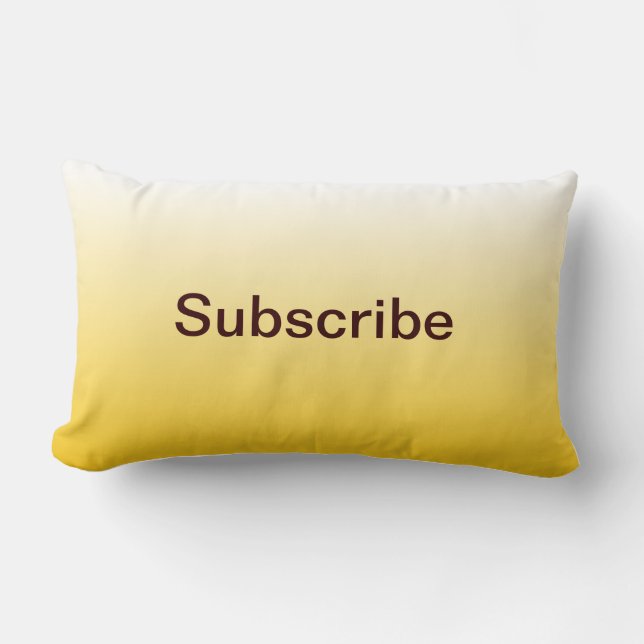 Yellow Promotional Subscribe Button Pillow (Front)