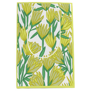 Yellow Protea Design Medium Gift Bag