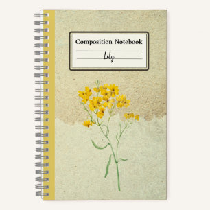 Yellow Psilostrophe Sparsiflora Personalized Comp Notebook