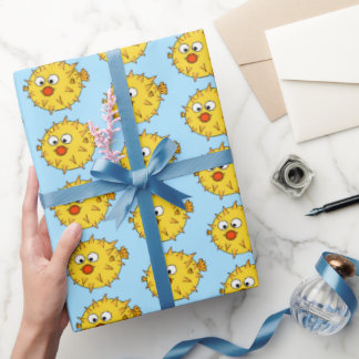 Yellow Puffer Fish Wrapping Paper