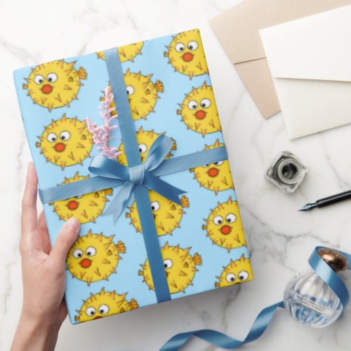 Yellow Puffer Fish  Wrapping Paper