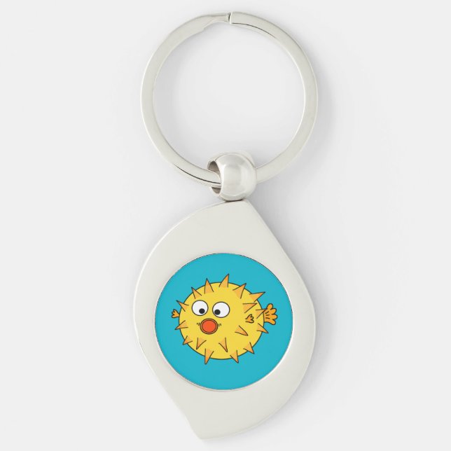 Yellow Pufferfish Keychain (Front)