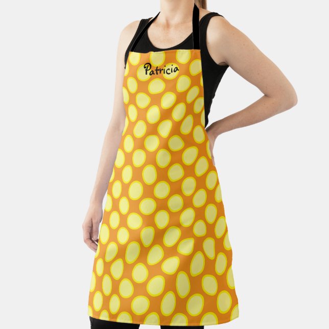 Yellow Pumpkin Orange Autumn Fall Halloween Gift Apron (Insitu)