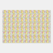 Yellow Puppy Dogs Wrapping Paper Sheets (Front 3)