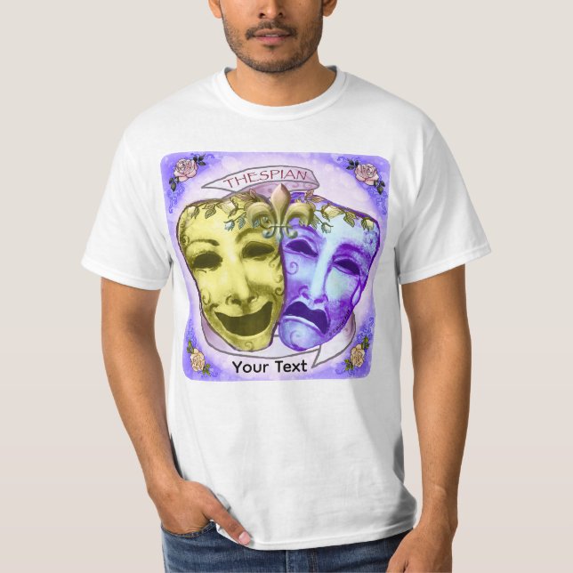 Yellow Purple Actor Masks T-Shirt (Front)