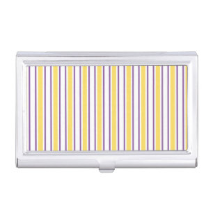 Yellow, purple and white candy stripes business card case
