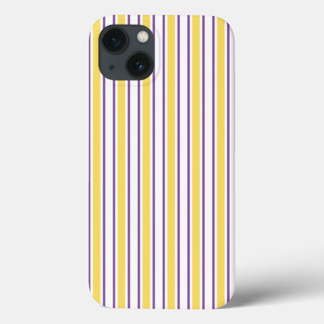 Yellow, purple and white candy stripes Case-Mate i Case-Mate iPhone Case (Back)
