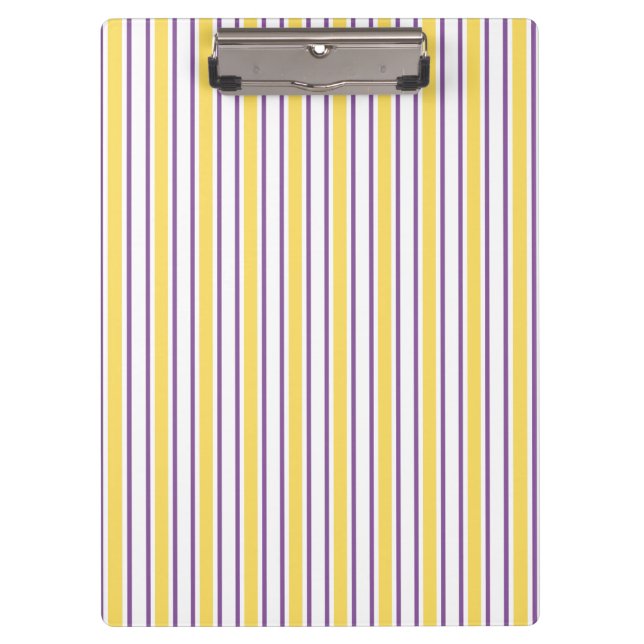 Yellow, purple and white candy stripes clipboard (Front)