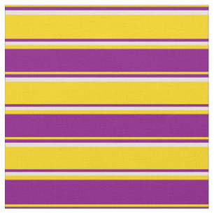 Yellow, Purple & Beige Striped/Lined Pattern Fabric