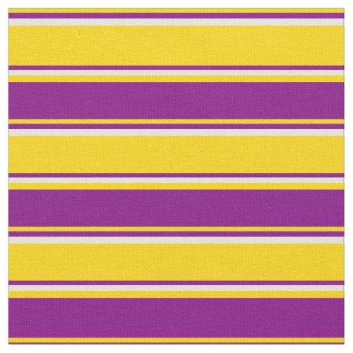 Yellow Purple  Beige StripedLined Pattern Fabric