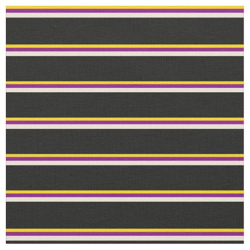 Yellow, Purple, Bisque, and Black Pattern Fabric
