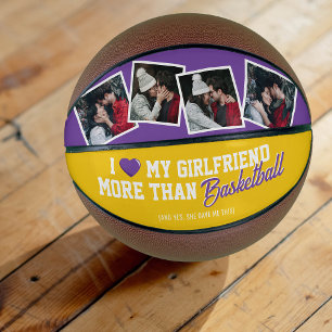 Yellow & Purple Boyfriend Photo Basketball Gift