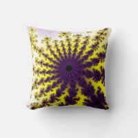 Yellow Purple Burst Throw Pillow