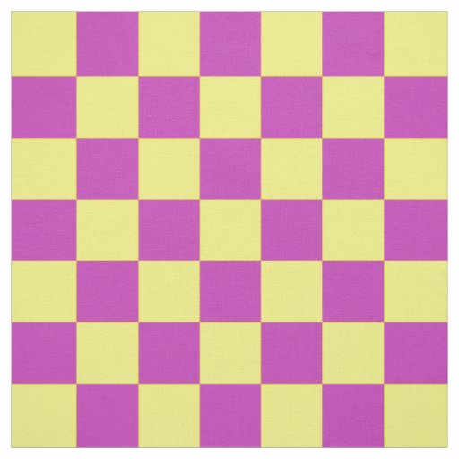 Yellow Purple Checker Pattern Textile Fabric