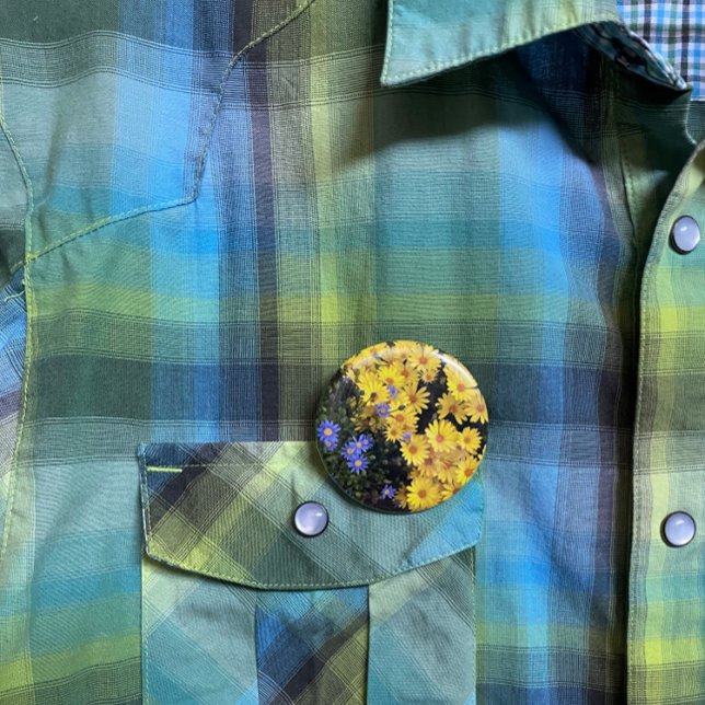 Yellow & Purple Daisies Button (Creator Uploaded)