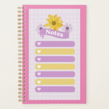 Yellow Purple Girly Floral Flower Blossom Hearts
