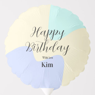 Yellow purple green happy birthday abstract pastel balloon