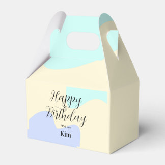 Yellow purple green happy birthday abstract pastel favor boxes