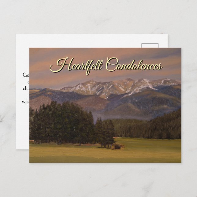 Yellow Purple Green In Loving Memory Card (Front/Back)