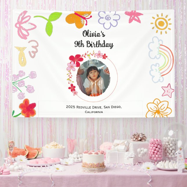 Yellow & Purple Kids Party Banner (Party)