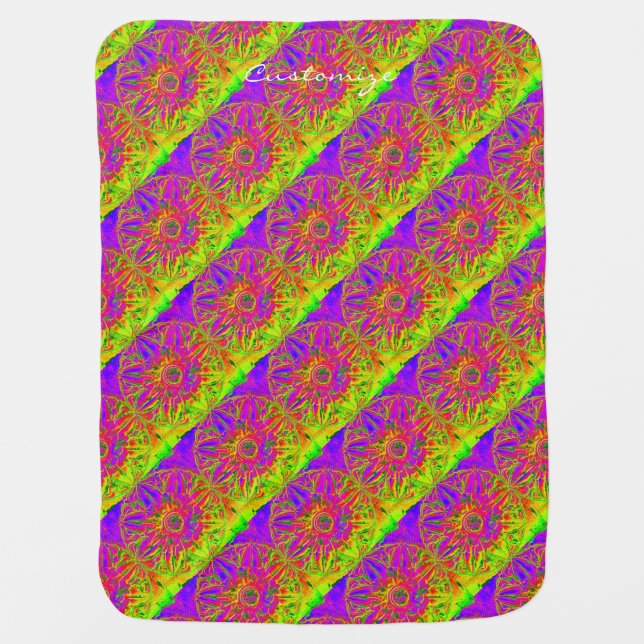 yellow purple mandala Thunder_Cove Stroller Blanket (Front)